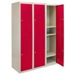 3 x Lockerkast Metaal - Rood - Tweedeurs - Flatpack - Per, Verzenden