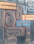 Drukblokken (57) - XL oude typografische letterblokjes -, Antiek en Kunst