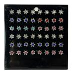 Oorbellen, studs zilver met een Davidster en een gekleur..., Nieuw