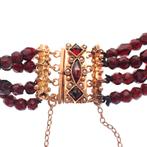 Glaskralen armband met gouden slot; Antiek | Ø 57 mm, Sieraden, Tassen en Uiterlijk, Armbanden, Ophalen of Verzenden, Gebruikt