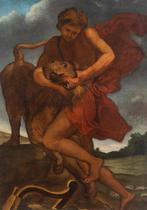 Escuela Italiana (XVII) - Hércules y el león de Nemea - XXL, Antiek en Kunst, Kunst | Schilderijen | Klassiek