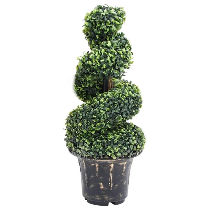 vidaXL Kunstplant met pot buxus spiraal 89 cm groen, Huis en Inrichting, Woonaccessoires | Kunstplanten en Kunstbloemen, Nieuw