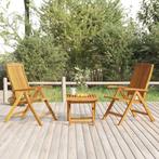 vidaXL 3-delige Loungeset massief teakhout, Tuin en Terras, Verzenden, Nieuw, Teakhout, Loungeset