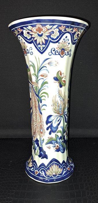 Vieux Rhodes Boch - Vaas - Porselein - Peacock Trumpet vase, Antiek en Kunst, Antiek | Glas en Kristal