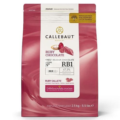 Callebaut Ruby Chocolade Callets RUBY RB1 2,5KG, Zakelijke goederen, Horeca | Food, Brood en Banket, Ophalen of Verzenden