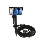 Buitenstopcontact 2 voudig IP44 Incl. 10 meter lange kabel, Ophalen of Verzenden, Nieuw