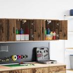 vidaXL Garage wandkasten 2 st bewerkt hout oud hout, Verzenden, Nieuw