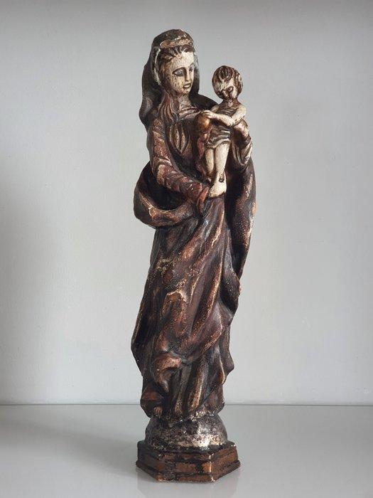 Beeldje - Matka Boska z Dziecitkiem Jezus - 41 cm - Hout, Antiek en Kunst, Kunst | Niet-Westerse kunst