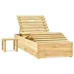 vidaXL Ligbed met tafel groen geïmpregneerd grenenhout, Tuin en Terras, Ligbedden, Verzenden, Nieuw