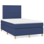vidaXL Boxspring met matras stof blauw 120x190 cm, Huis en Inrichting, Slaapkamer | Bedden, Nieuw, 190 cm of minder, Twijfelaar