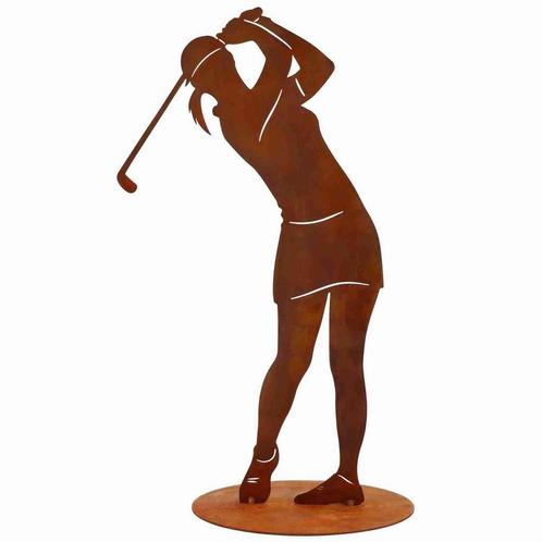 Vrouwelijke golfer beeldje, vrouwelijke golfer roest | 40 cm, Huis en Inrichting, Woonaccessoires | Wanddecoraties, Nieuw, Verzenden