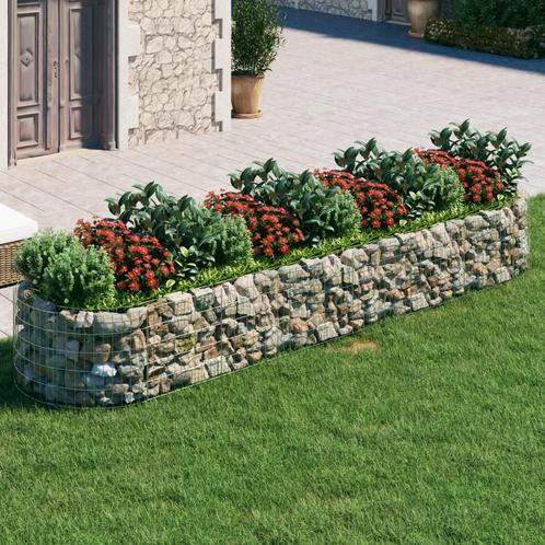 vidaXL Gabion plantenbak verhoogd 400x100x50 cm, Tuin en Terras, Bloembakken en Plantenbakken, 100 cm of meer, Nieuw, Metaal, 30 tot 60 cm