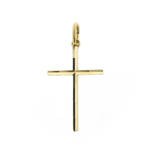 Gouden hanger van een kruis (religieus, kruis kettinghanger), Sieraden, Tassen en Uiterlijk, Bedels, Gebruikt, Overige merken