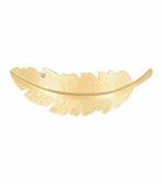 Haarspeld Patentspeld Veervorm 9cm – Metaal Feather – Goud, Nieuw