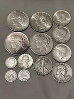 Verenigde Staten. Lot of 13 silver coins, 1901/1964
