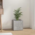 vidaXL Plantenbak 40x40x40 cm bewerkt hout betongrijs, Verzenden, Minder dan 60 cm, Nieuw, Hout