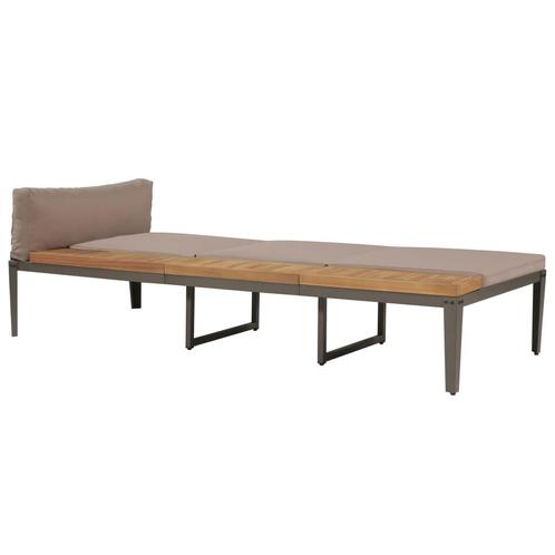 vidaXL Ligbed met kussens massief acaciahout bruin, Tuin en Terras, Ligbedden, Nieuw, Verzenden