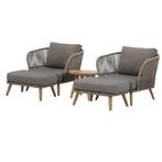 Volterra lounge balkonset 5-delig licht bruin wicker, Tuin en Terras, Tuinstoelen, Ophalen of Verzenden, Nieuw, Wicker