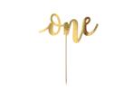 Taarttopper 1 Jaar Goud 19cm, Verzenden, Nieuw