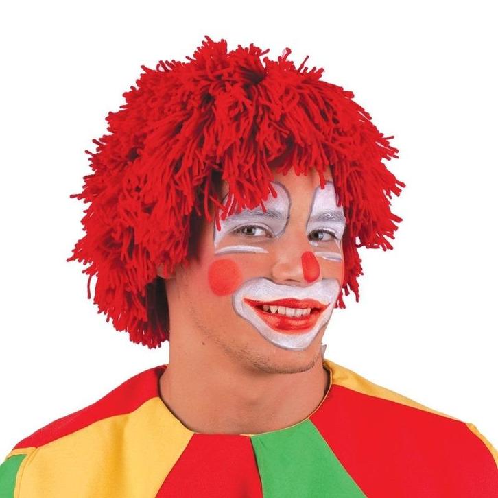 Rode clownspruiken - Herenpruiken, Hobby en Vrije tijd, Feestartikelen, Ophalen of Verzenden