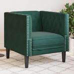 vidaXL Fauteuil Chesterfield-stijl fluweel donkergroen, Verzenden, Nieuw, Eenpersoons, Stof