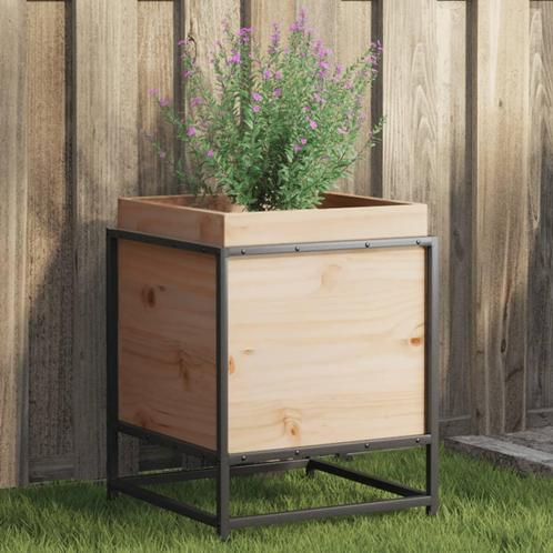 vidaXL Plantenbak 40x40x50 cm massief grenenhout, Tuin en Terras, Bloembakken en Plantenbakken, Nieuw, Hout, Verzenden