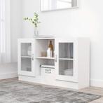vidaXL Vitrinekast 120x30,5x70 cm bewerkt hout wit, Huis en Inrichting, 100 tot 150 cm, Verzenden, Nieuw, Minder dan 100 cm