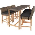 Wicker bartafel Lovas met 6 stoelen Latina - natuur, Tuin en Terras, Tuinsets en Loungesets, Verzenden, Nieuw