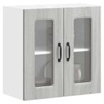 vidaXL Keukenwandkast met glazen deur Kalmar bewerkt hout, Huis en Inrichting, Keuken | Keukenelementen, Verzenden, Nieuw, Grijs
