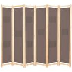 vidaXL Kamerscherm met 6 panelen 240x170x4 cm stof bruin, Huis en Inrichting, Woonaccessoires | Kamerschermen, Verzenden, Nieuw