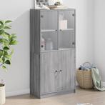 vidaXL buffetkast met deuren 68x37x142 cm bewerkt hout grijs, Huis en Inrichting, Kasten | Buffetkasten, Minder dan 50 cm, Verzenden