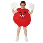 M&M kostuum rood kind, Verzenden, Nieuw, Feestartikel