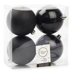 Kerstballen set | Decoris | Ø 10 cm | 4 stuks (Zwart), Diversen, Verzenden, Nieuw