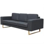 vidaXL Driezitsbank stof donkergrijs, Verzenden, Stof, 200 tot 250 cm, Driepersoons