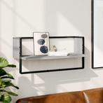 vidaXL Wandschap met stang 65x25x30 cm grijs sonoma, Huis en Inrichting, Woonaccessoires | Wandplanken en Boekenplanken, Verzenden