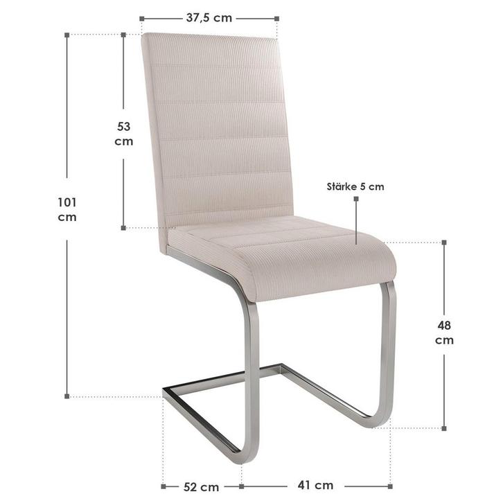 2 Eetkamerstoelen / stoel - Vegas - Kunstleer - Beige, Huis en Inrichting, Stoelen, Nieuw, Verzenden