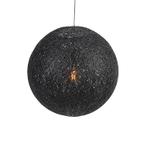 Landelijke hanglamp zwart 60 cm - Corda, Nieuw, Overige materialen, Landelijk, 75 cm of meer