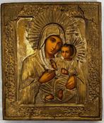 Icoon - Moeder Gods van Tichvin - Hout, Messing