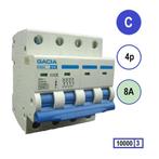 Gacia installatieautomaat 4 polig C8 10KA - PB8H-4C08, Ophalen of Verzenden, Nieuw