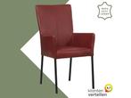 Leren eetkamerstoel Daily met armleuning - Granada Rouge, Huis en Inrichting, Stoelen, Nieuw, Leer, Ophalen of Verzenden, Rood