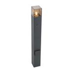 Modern buiten paaltje zwart met smoke glas 70cm met, Tuin en Terras, Nieuw, Minder dan 50 watt