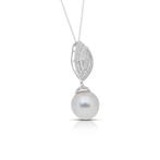 Ketting met hanger - 18 karaat Witgoud - 9.20ct. tw. Parel -, Sieraden, Tassen en Uiterlijk, Antieke sieraden