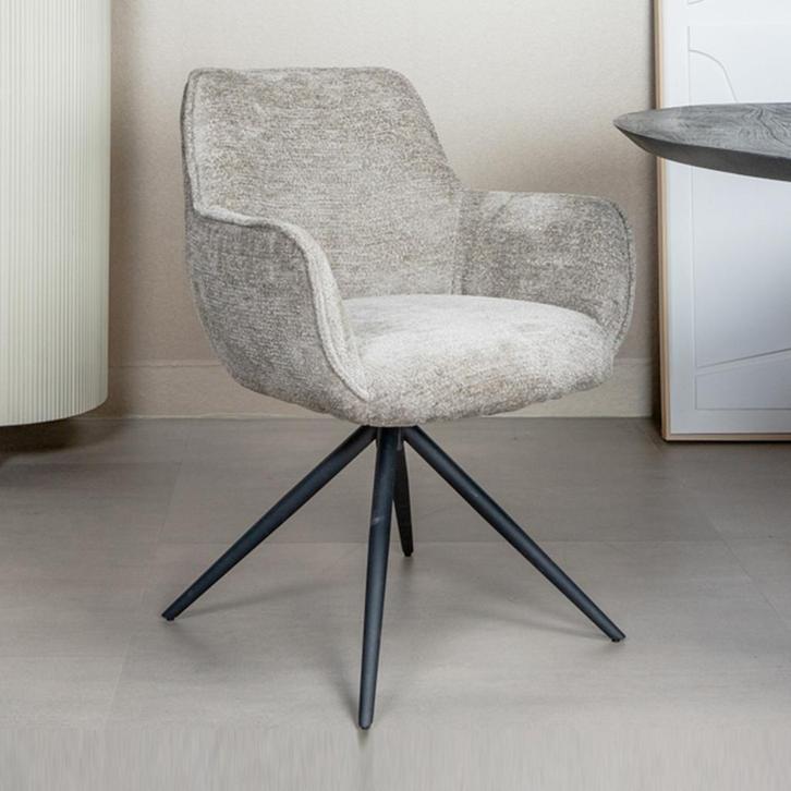 *WOONWINKEL* Tower Living Fondo Boucle Stoel Draaibaar Taupe, Huis en Inrichting, Stoelen, Nieuw, Verzenden