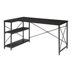 Bureau Raundsvalt zwart 137x88x75 cm [en.casa], Huis en Inrichting, Bureaus, Verzenden, Nieuw