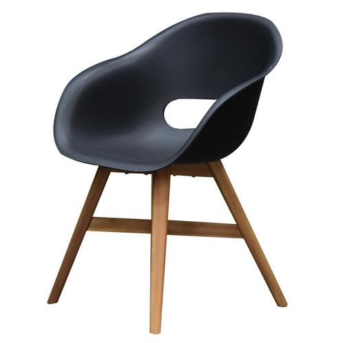 Karlstad dining tuinstoel kunststof zwart, Tuin en Terras, Tuinstoelen, Nieuw, Kunststof, Ophalen of Verzenden