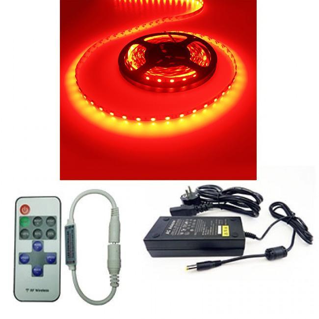 LEDstripSET ROOD | 12V DC - 14,4W - 60 LED's/m | incl driver, Huis en Inrichting, Lampen | Overige, Nieuw, Verzenden