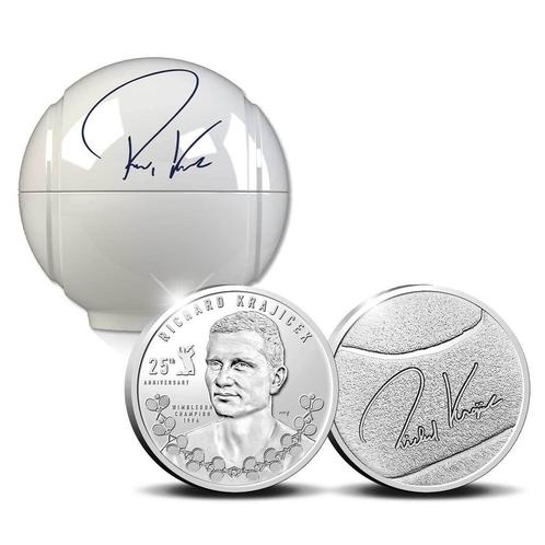 Richard Krajicek Wimbledon jubileum Zilver 1 ounce, Postzegels en Munten, Munten | Nederland, Verzenden