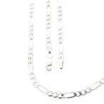 Zilveren Figaro schakel ketting | 70,5 cm (zilveren ketting), Sieraden, Tassen en Uiterlijk, Kettingen, Ophalen of Verzenden, Gebruikt