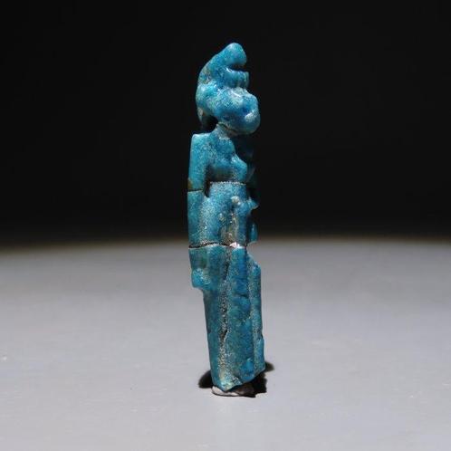Oud-Egyptisch Faience AMulet van de godin Sekhmet zonder, Verzamelen, Mineralen en Fossielen