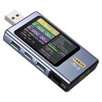 USB-multimeter - Voltmeter - Ampèremeter - FNB58 - Grijs, Verzenden, Nieuw
